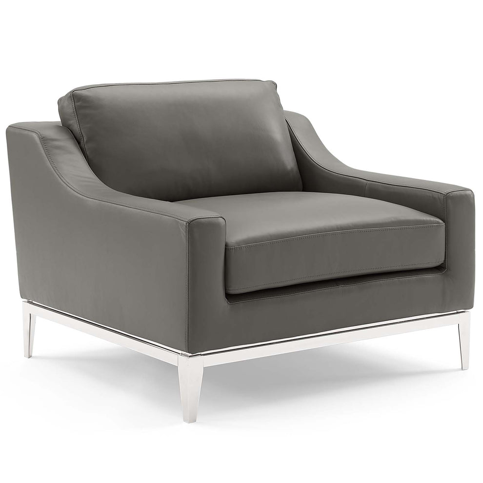 Harness 3 Piece Stainless Steel Base Leather Set By Modway - EEI-4201 | Sofa Set | Modishstore - 10