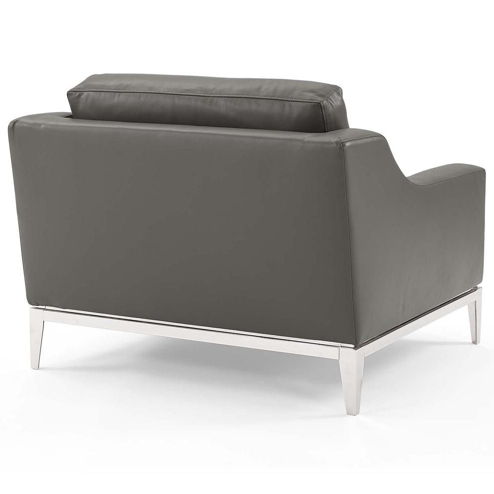 Harness 3 Piece Stainless Steel Base Leather Set By Modway - EEI-4201 | Sofa Set | Modishstore - 11