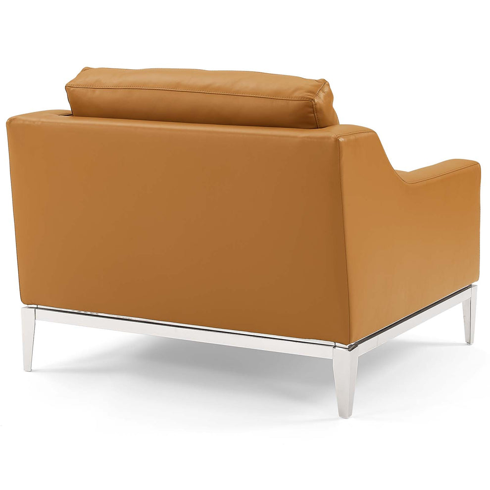 Harness 3 Piece Stainless Steel Base Leather Set By Modway - EEI-4201 | Sofa Set | Modishstore - 6