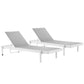 Modway Charleston Outdoor Patio Aluminum Chaise Lounge Chair Set of 2 | Lounge Chairs | Modishstore-2