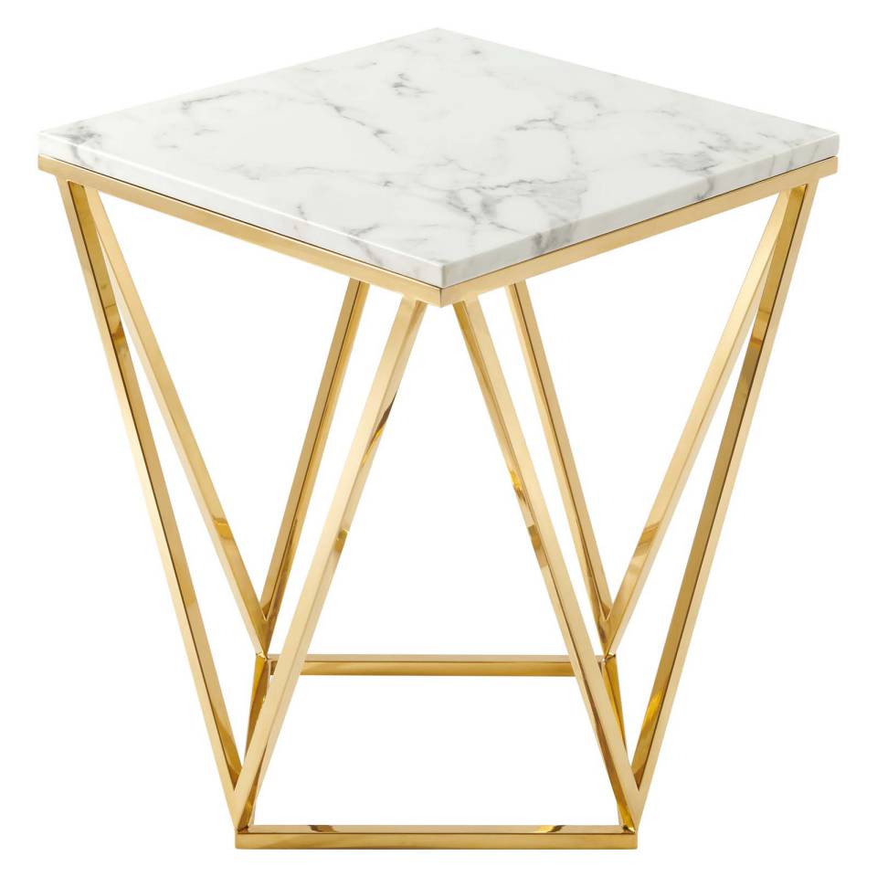 Modway Vertex Gold Metal Stainless Steel End Table | End Tables | Modishstore-5