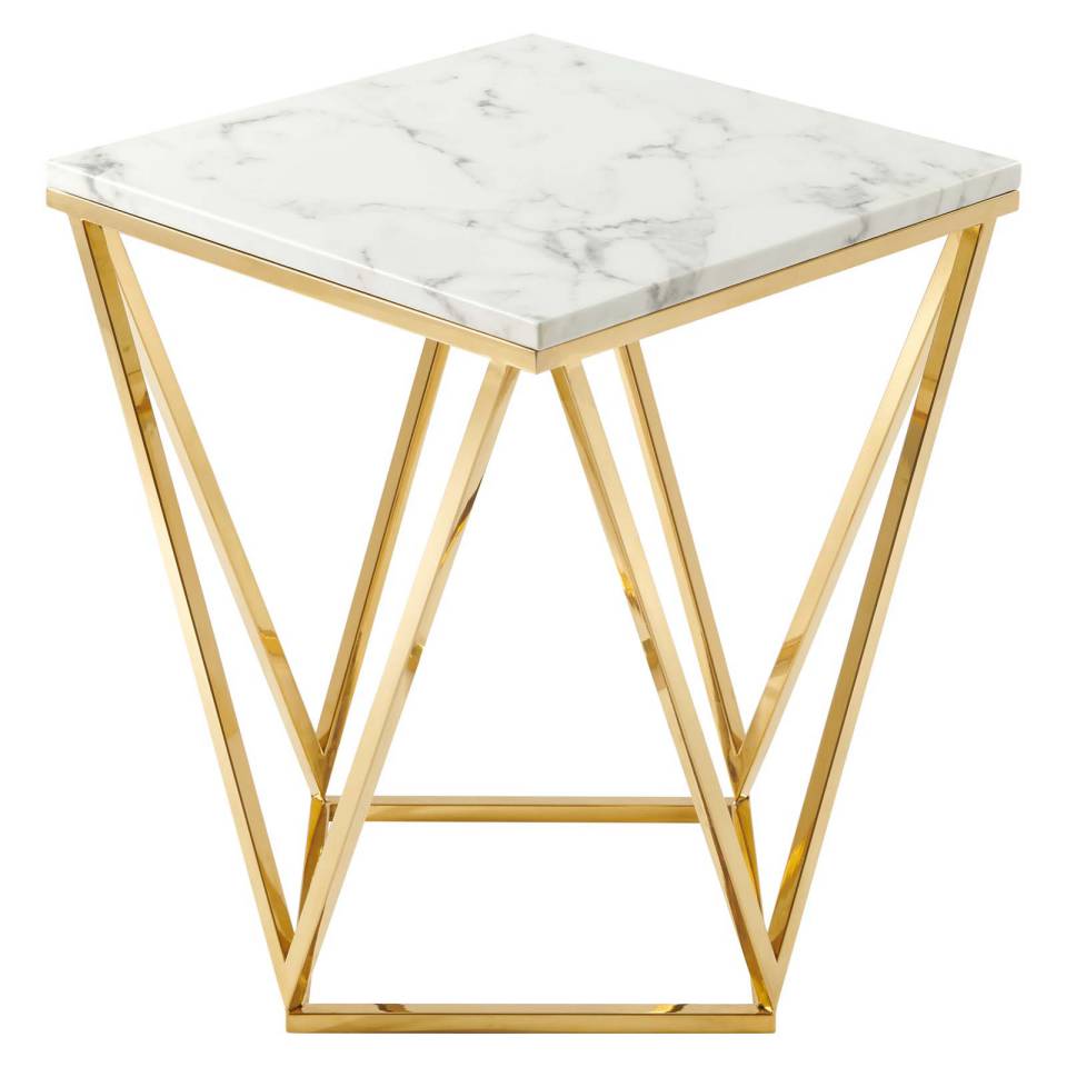 Modway Vertex Gold Metal Stainless Steel End Table - EEI-4206 | End Tables | Modishstore - 5