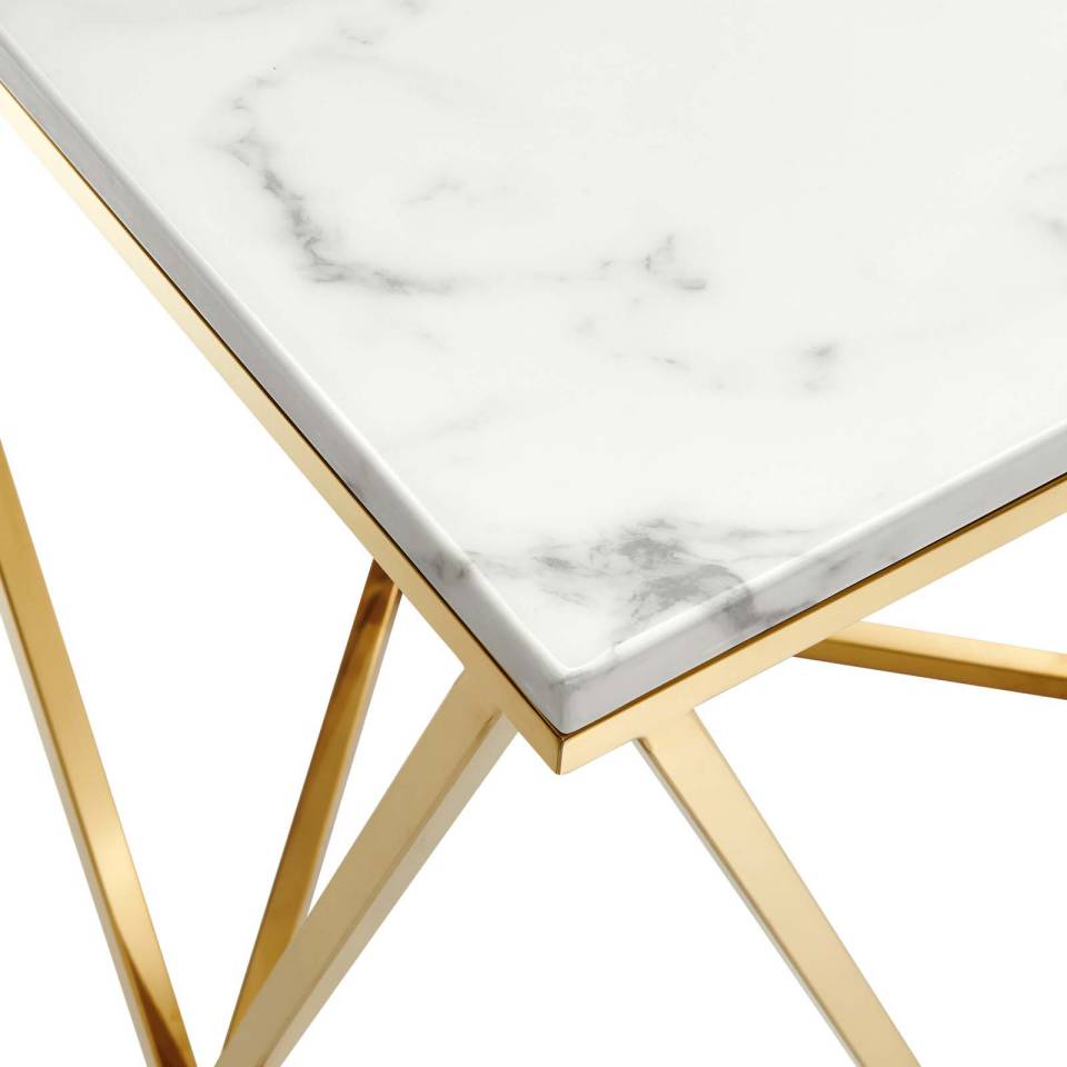 Modway Vertex Gold Metal Stainless Steel End Table - EEI-4206 | End Tables | Modishstore - 2