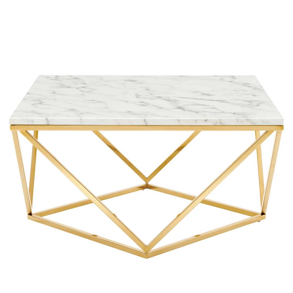 Modway Vertex Gold Metal Stainless Steel Coffee Table - EEI-4207 | Coffee Tables | Modishstore - 4