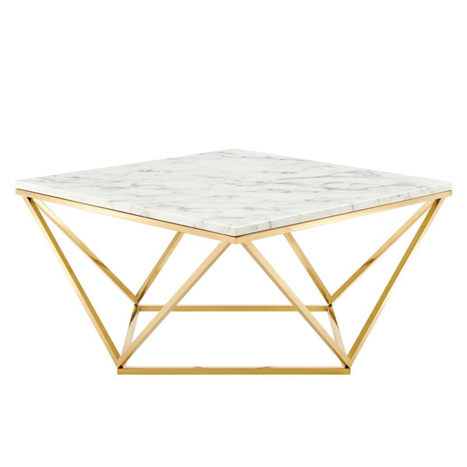Modway Vertex Gold Metal Stainless Steel Coffee Table - EEI-4207 | Coffee Tables | Modishstore - 6
