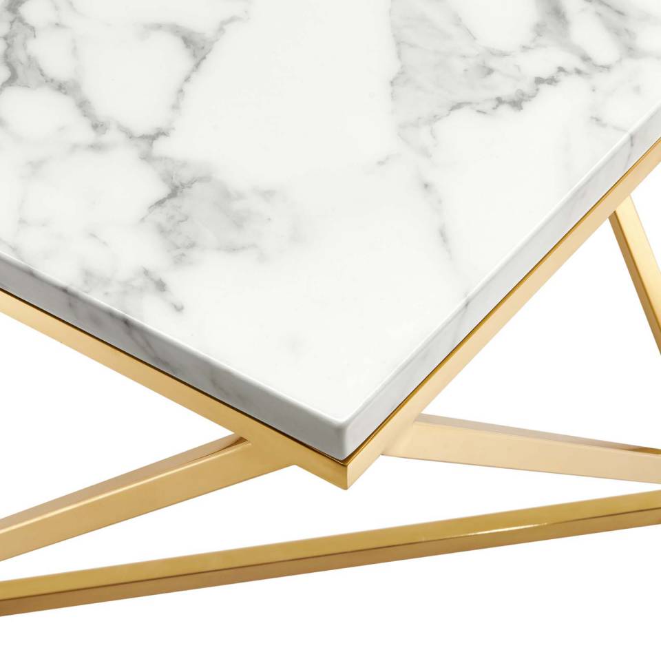 Modway Vertex Gold Metal Stainless Steel Coffee Table - EEI-4207 | Coffee Tables | Modishstore - 2