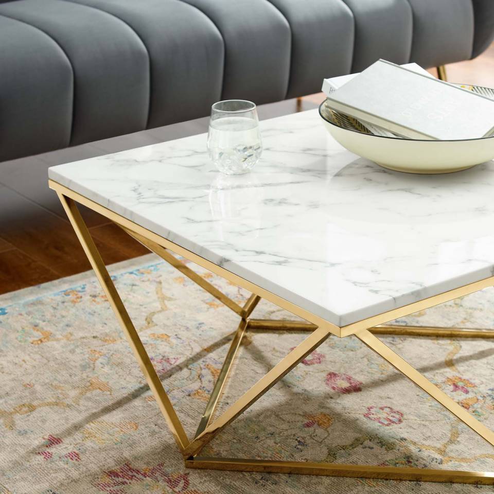 Modway Vertex Gold Metal Stainless Steel Coffee Table - EEI-4207 | Coffee Tables | Modishstore - 3
