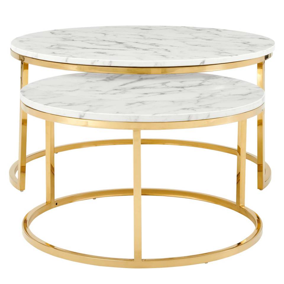 Modway Ravenna Artificial Marble Nesting Coffee Table - EEI-4208 | Coffee Tables | Modishstore - 2