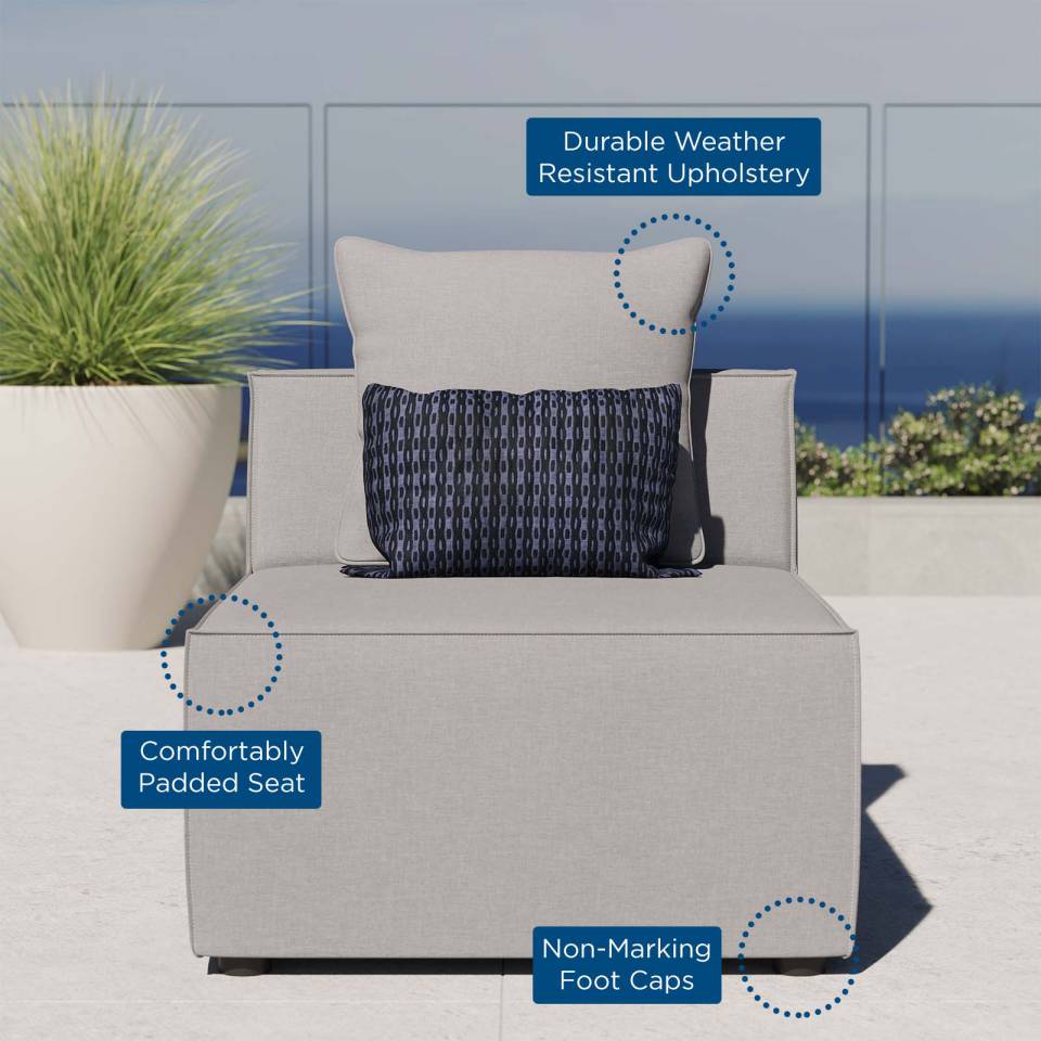 Modway Saybrook Outdoor Patio Upholstered Sectional Sofa Armless Chair | Outdoor Sofas, Loveseats & Sectionals | Modishstore-7