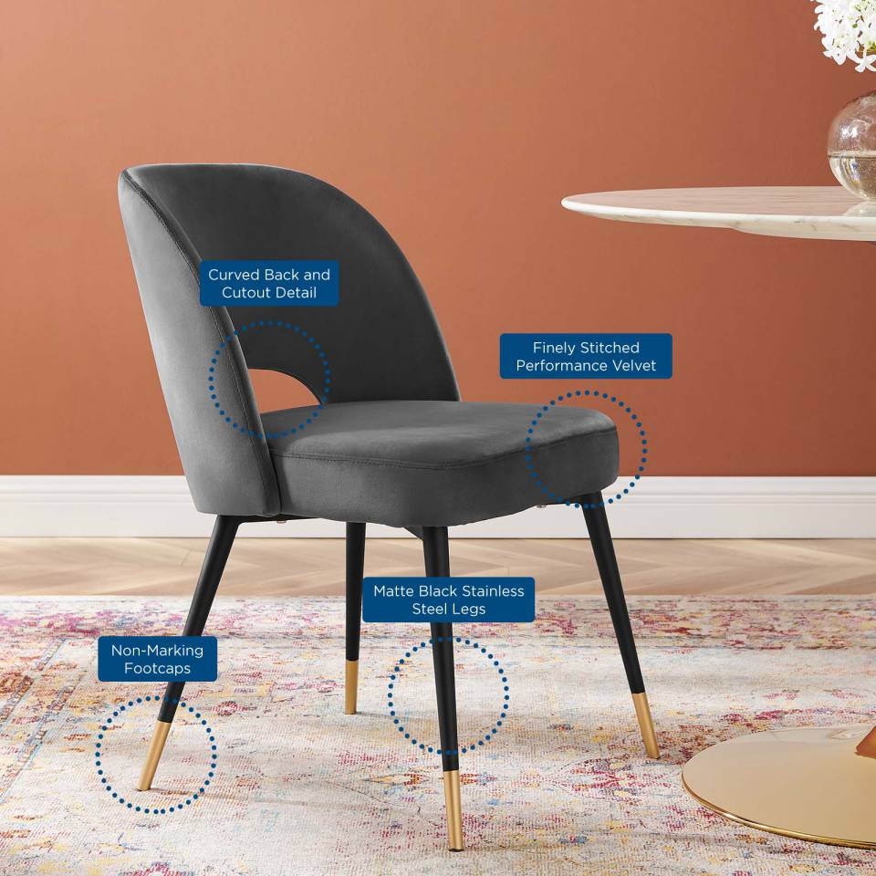 Modway Rouse Performance Velvet Dining Side Chair - EEI-4212 | Side Chairs | Modishstore - 8
