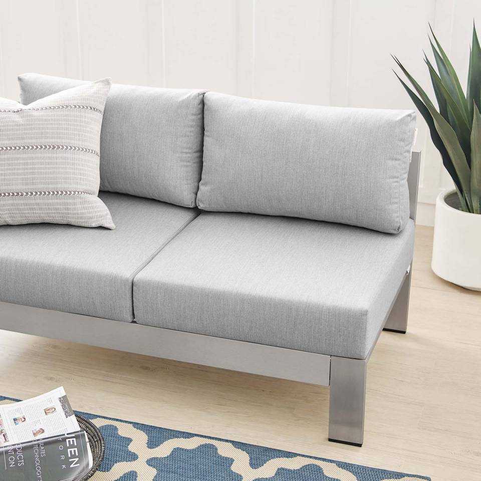 Modway Shore Sunbrella® Fabric Aluminum Outdoor Patio Left-Arm Loveseat - EEI-4223 | Outdoor Sofas, Loveseats & Sectionals | Modishstore - 2