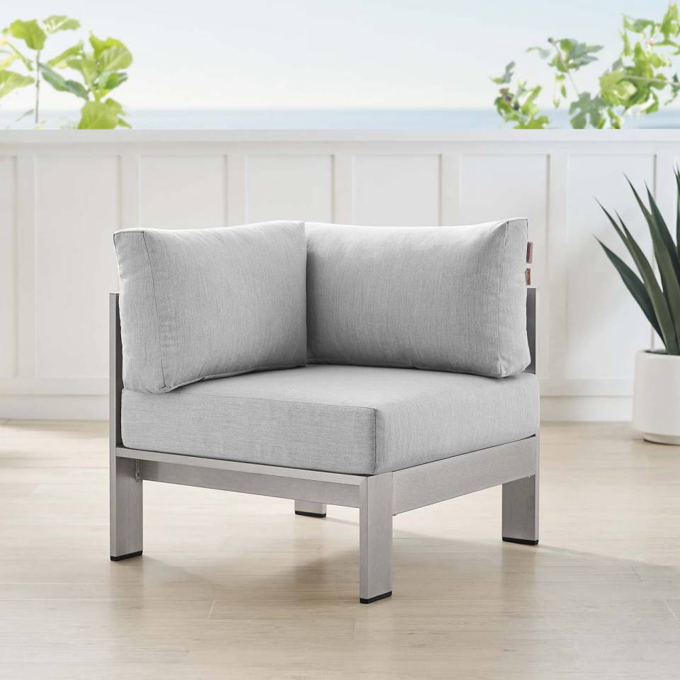 Modway Shore Sunbrella® Fabric Aluminum Outdoor Patio Corner Sofa - EEI-4224 | Outdoor Sofas, Loveseats & Sectionals | Modishstore - 1