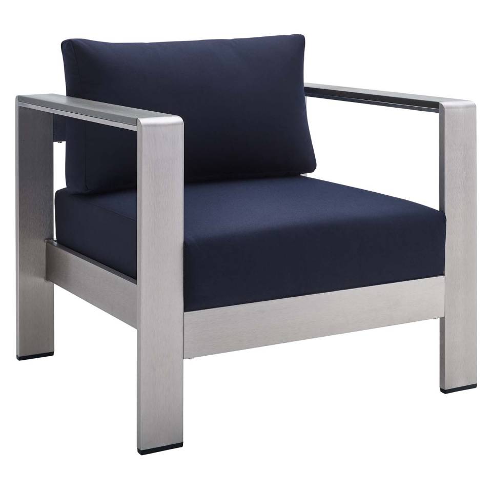 Modway Shore Sunbrella® Fabric Aluminum Outdoor Patio Armchair | Outdoor Chairs | Modishstore-9