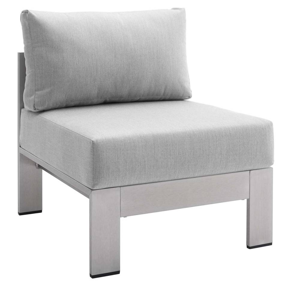 Modway Shore Sunbrella® Fabric Aluminum Outdoor Patio Armless Chair - EEI-4227 | Outdoor Chairs | Modishstore - 2