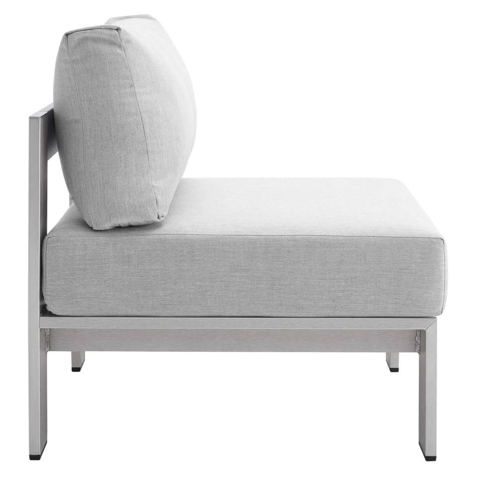 Modway Shore Sunbrella® Fabric Aluminum Outdoor Patio Armless Chair | Outdoor Chairs | Modishstore-6
