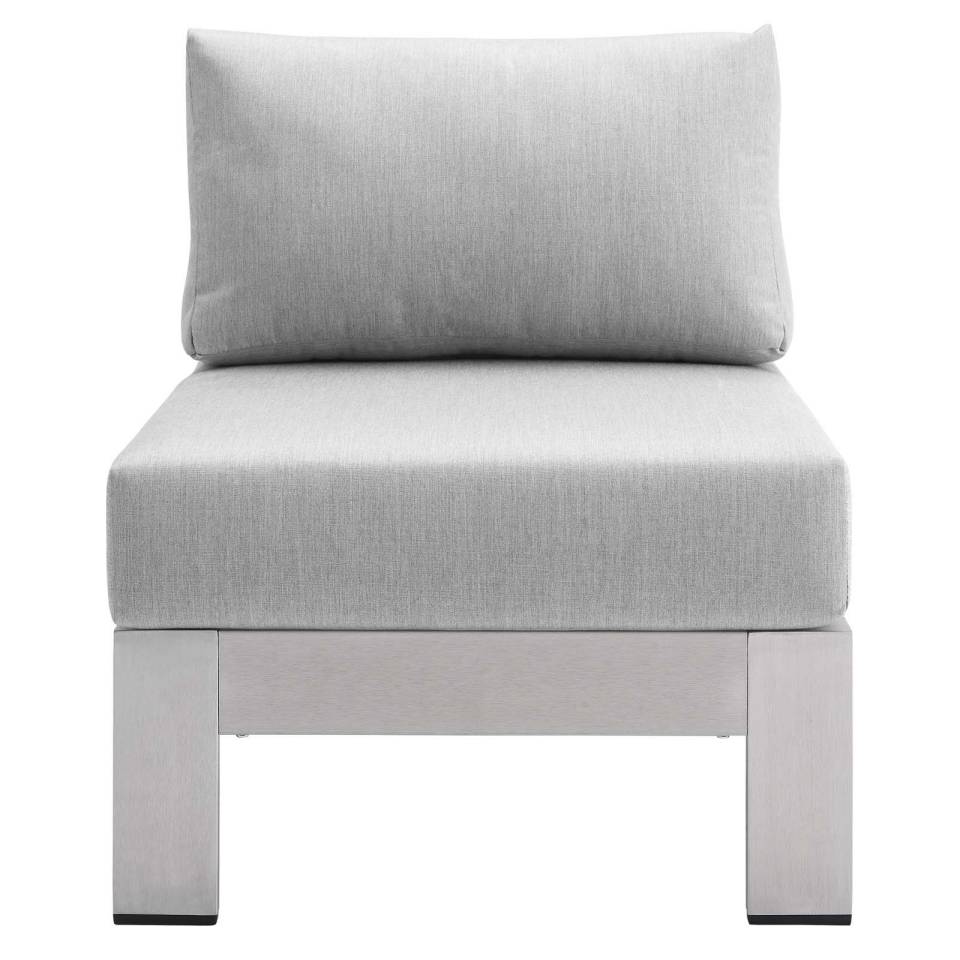 Modway Shore Sunbrella® Fabric Aluminum Outdoor Patio Armless Chair | Outdoor Chairs | Modishstore-3