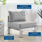 Modway Shore Sunbrella® Fabric Aluminum Outdoor Patio Armless Chair | Outdoor Chairs | Modishstore-8