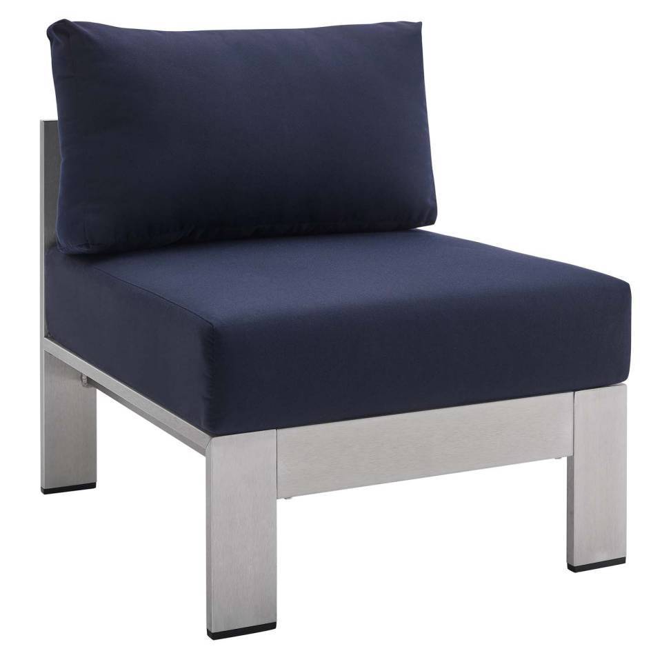 Modway Shore Sunbrella® Fabric Aluminum Outdoor Patio Armless Chair | Outdoor Chairs | Modishstore-9
