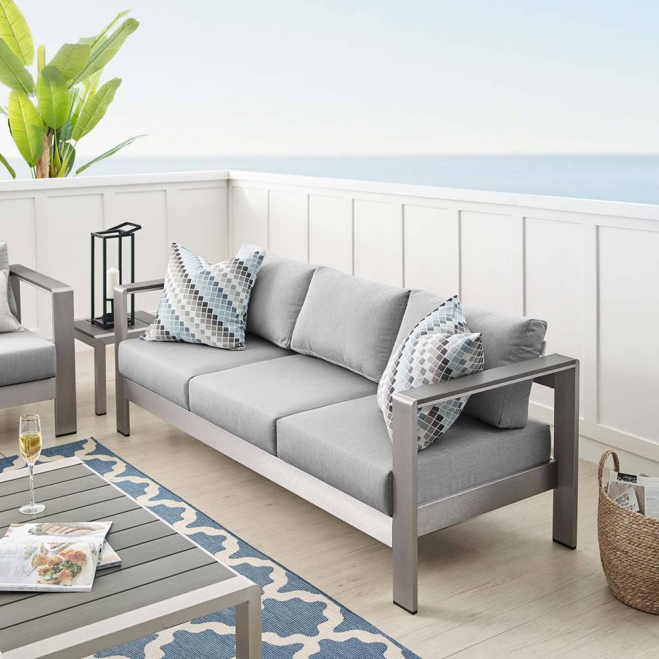 Modway Shore Sunbrella® Fabric Aluminum Outdoor Patio Sofa - EEI-4228 | Outdoor Sofas, Loveseats & Sectionals | Modishstore - 1