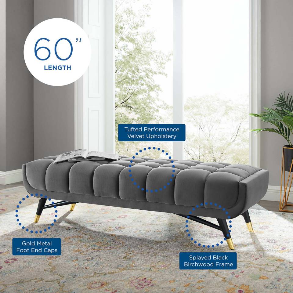Modway Adept 60" Performance Velvet Bench - EEI-4241 | Benches | Modishstore - 7