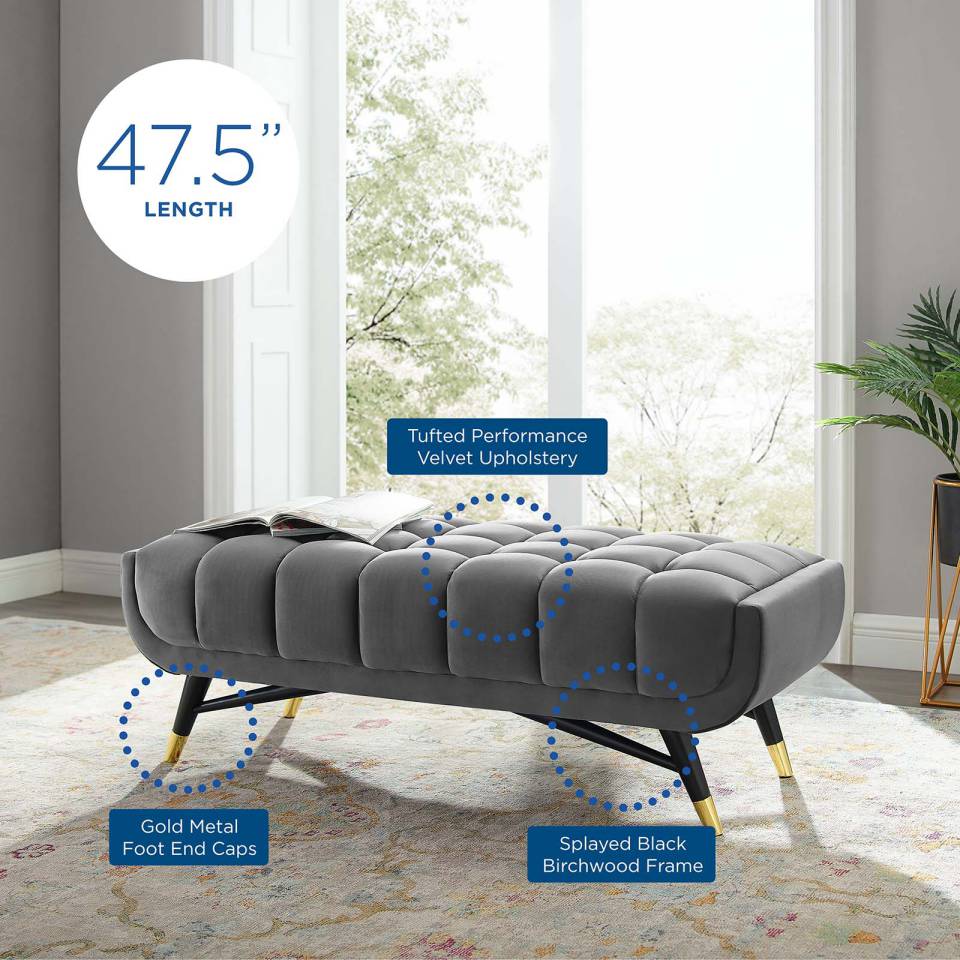 Modway Adept 47.5" Performance Velvet Bench - EEI-4242 | Benches | Modishstore - 7