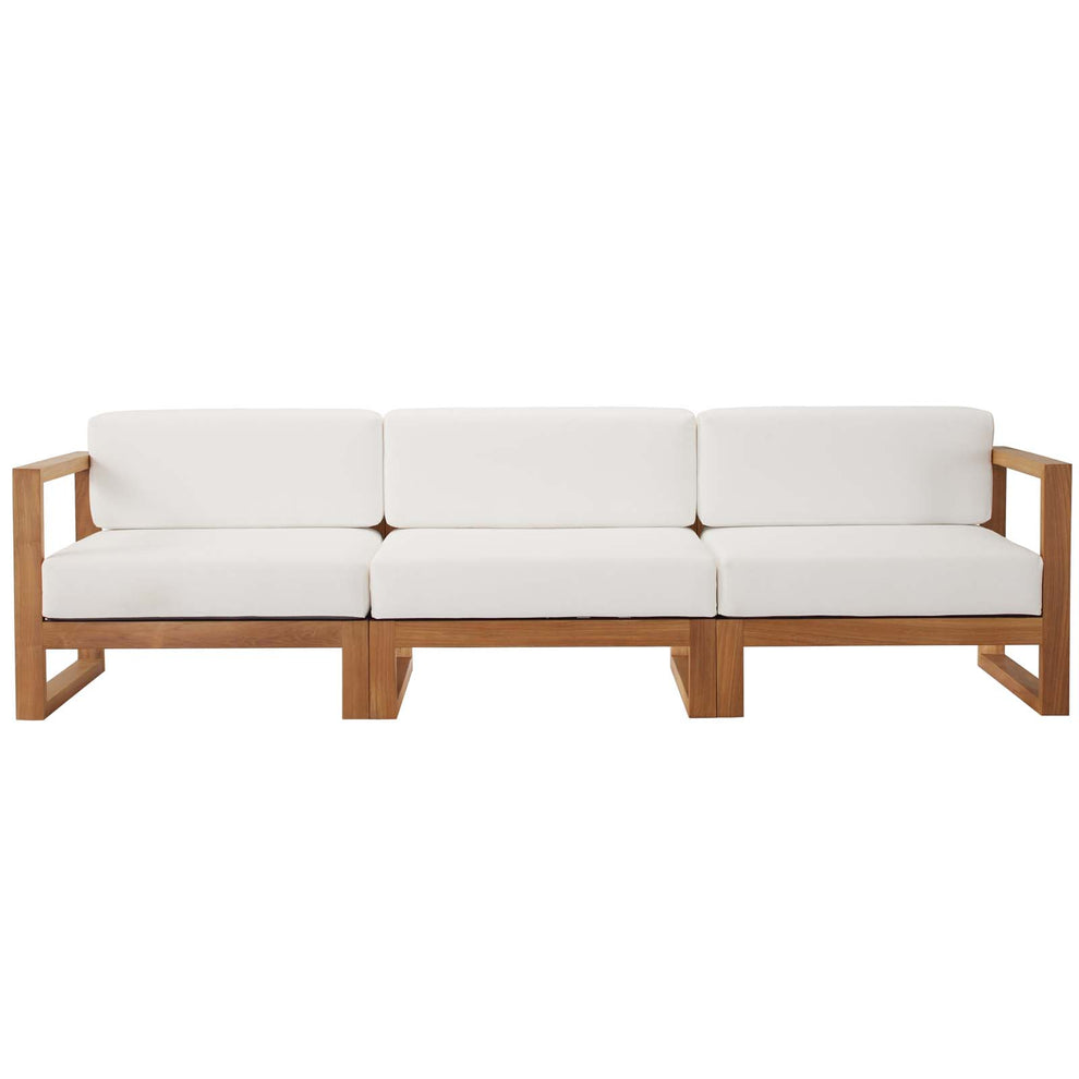 Modway Upland Outdoor Patio Teak Wood 3-Piece Sectional Sofa Set - EEI-4254 | Outdoor Sofas, Loveseats & Sectionals | Modishstore - 2