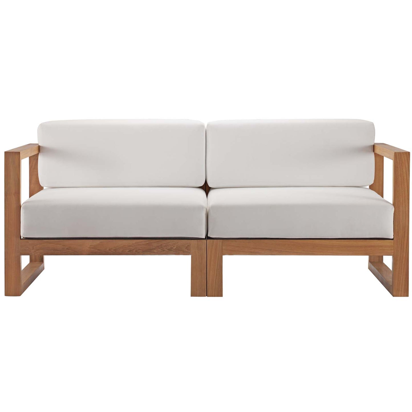 Modway Upland Outdoor Patio Teak Wood 2-Piece Sectional Sofa Loveseat | Outdoor Sofas, Loveseats & Sectionals | Modishstore-4