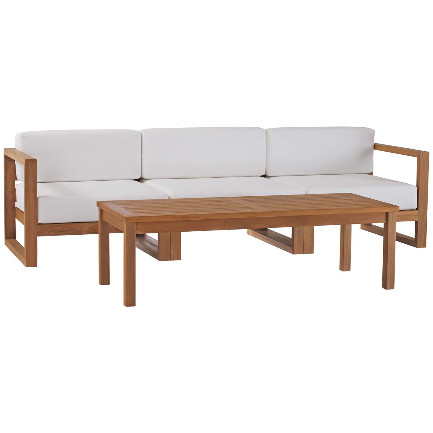 Upland Outdoor Patio Teak Wood 4-Piece Furniture Set By Modway - EEI-4257 | Outdoor Sofas, Loveseats & Sectionals | Modishstore - 3