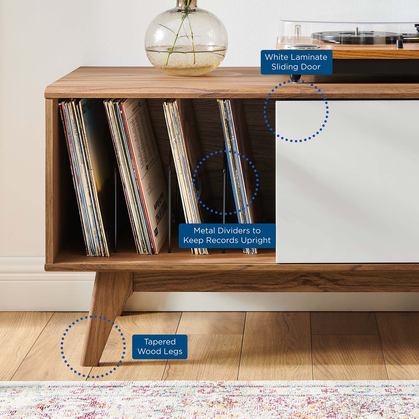 Modway Envision Vinyl Record Display Stand - EEI-4261 | Cabinets | Modishstore - 8