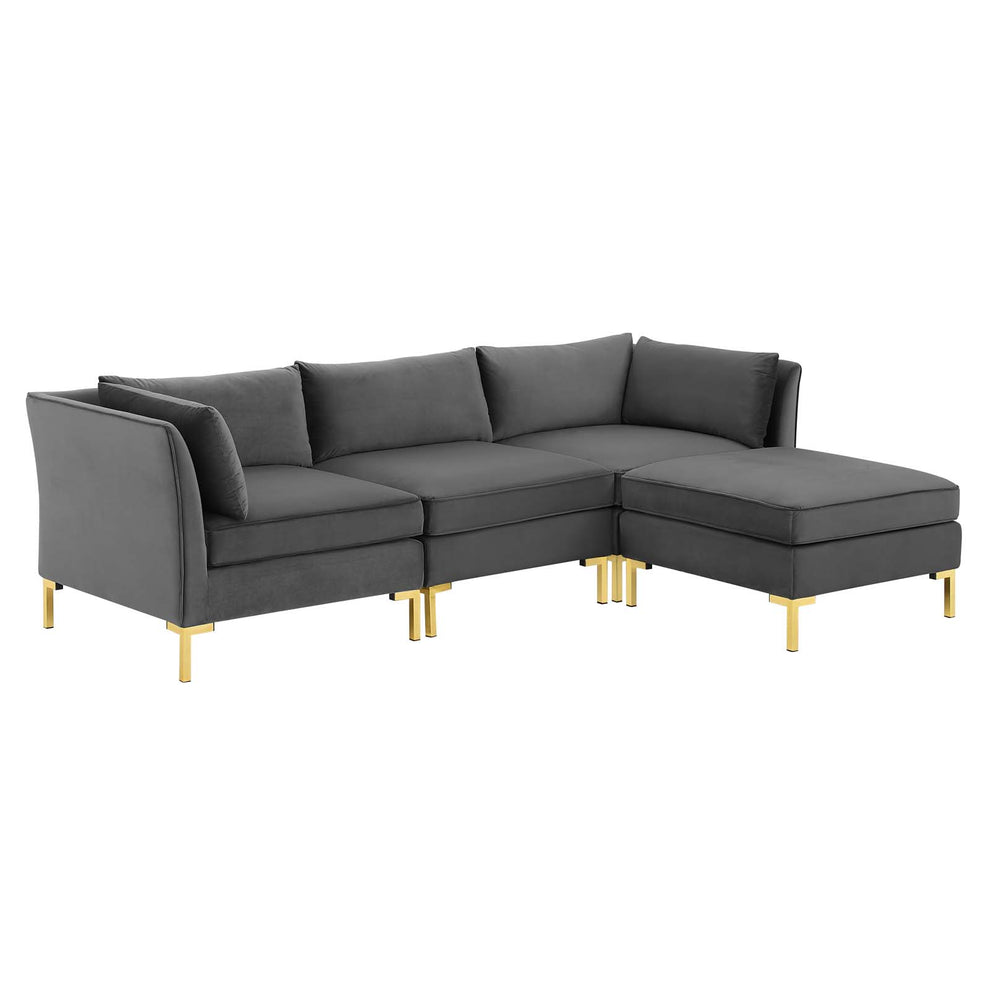 Modway Ardent 4-Piece Performance Velvet Sectional Sofa - EEI-4270 | Sofa Set | Modishstore - 2