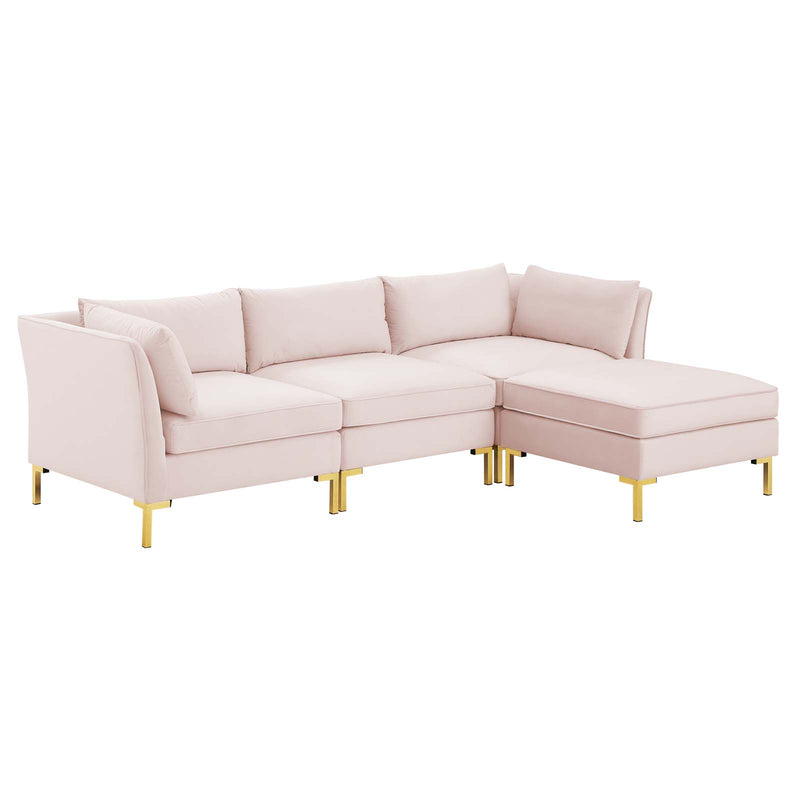 Modway Ardent 4-Piece Performance Velvet Sectional Sofa - EEI-4270 | Sofa Set | Modishstore - 13