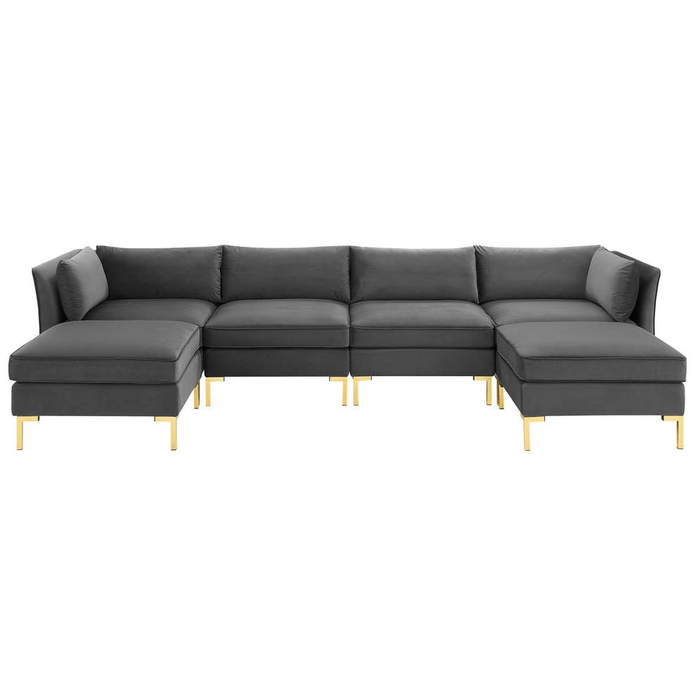 Modway Ardent 6-Piece Performance Velvet Sectional Sofa - EEI-4272 | Sofa Set | Modishstore - 1