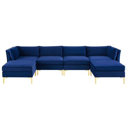 Modway Ardent 6-Piece Performance Velvet Sectional Sofa - EEI-4272 | Sofa Set | Modishstore - 5