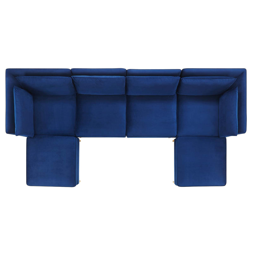 Modway Ardent 6-Piece Performance Velvet Sectional Sofa - EEI-4272 | Sofa Set | Modishstore - 6