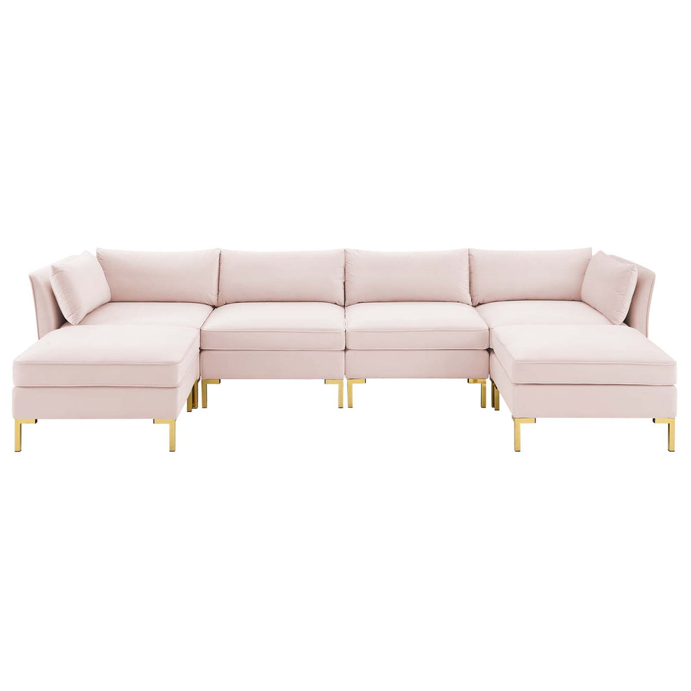 Modway Ardent 6-Piece Performance Velvet Sectional Sofa - EEI-4272 | Sofa Set | Modishstore - 9