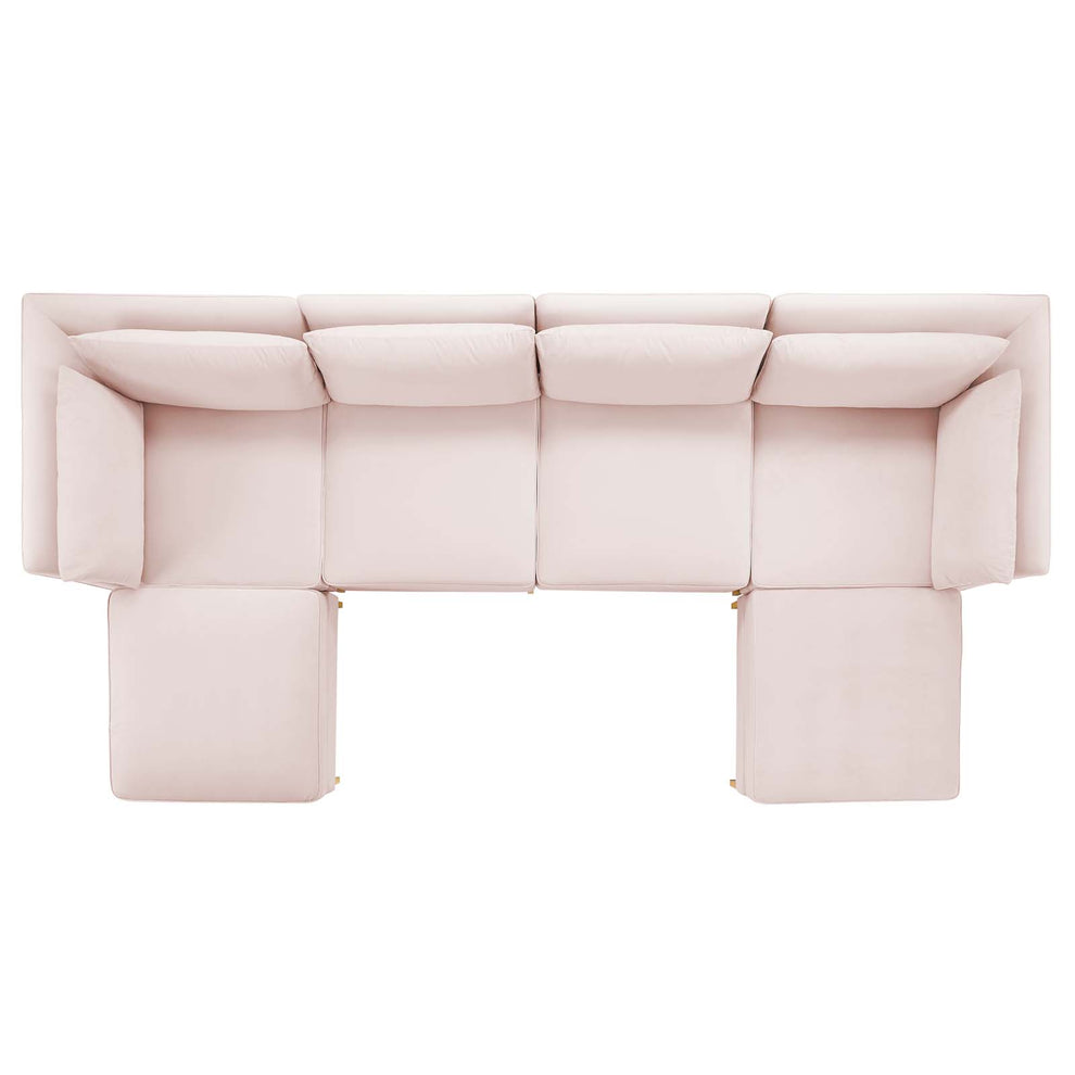 Modway Ardent 6-Piece Performance Velvet Sectional Sofa - EEI-4272 | Sofa Set | Modishstore - 10