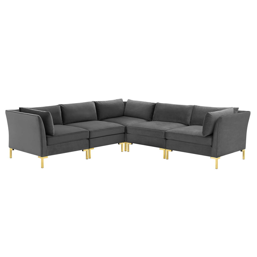 Modway Ardent 5-Piece Performance Velvet Sectional Sofa - EEI-4275 | Sofa Set | Modishstore - 1