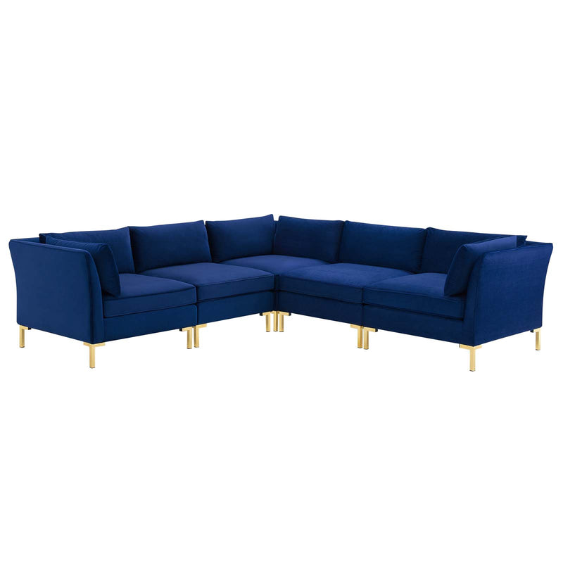 Modway Ardent 5-Piece Performance Velvet Sectional Sofa - EEI-4275 | Sofa Set | Modishstore - 4