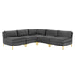 Modway Ardent 5-Piece Performance Velvet Sectional Sofa - EEI-4276 | Sofa Set | Modishstore - 1