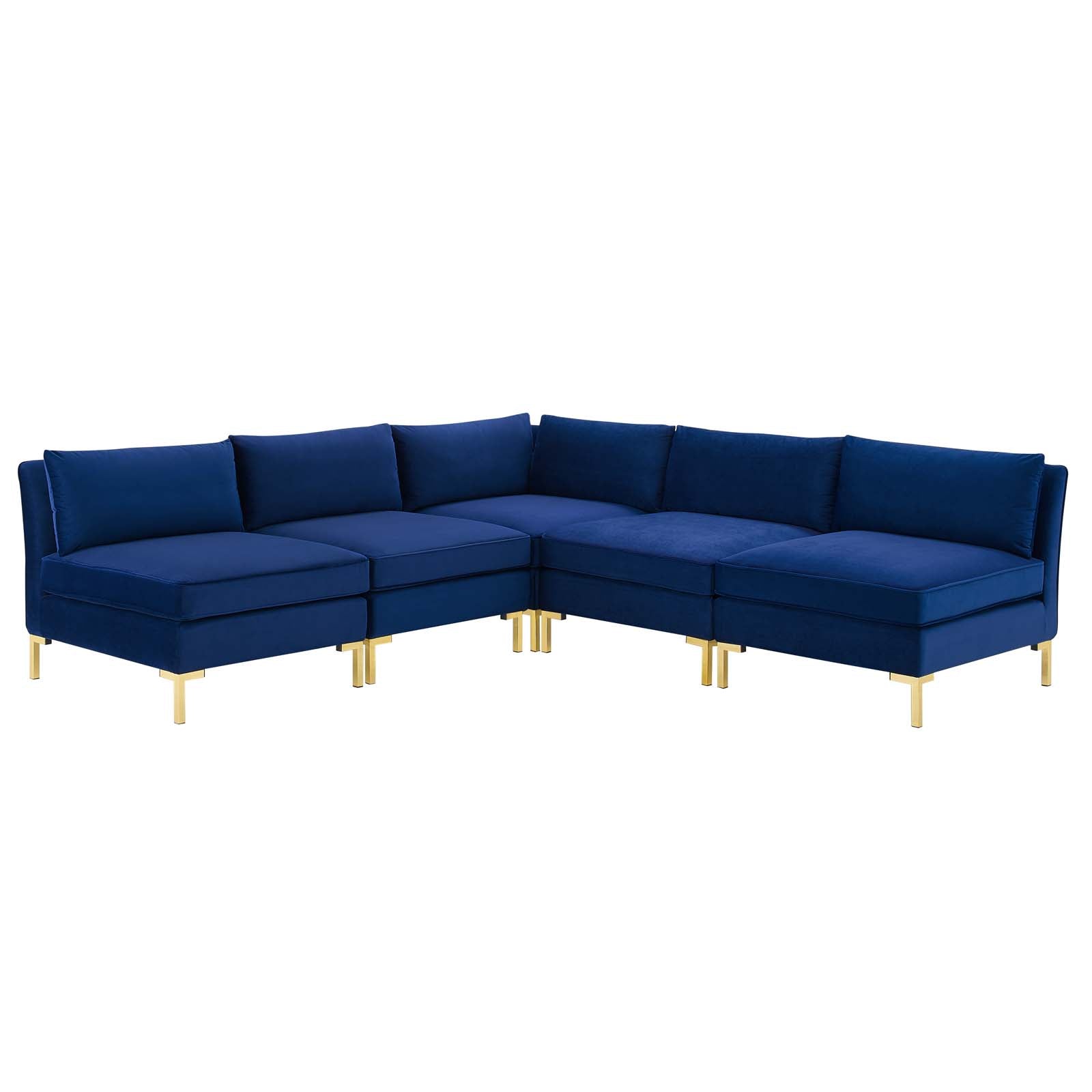 Modway Ardent 5-Piece Performance Velvet Sectional Sofa - EEI-4276 | Sofa Set | Modishstore - 8