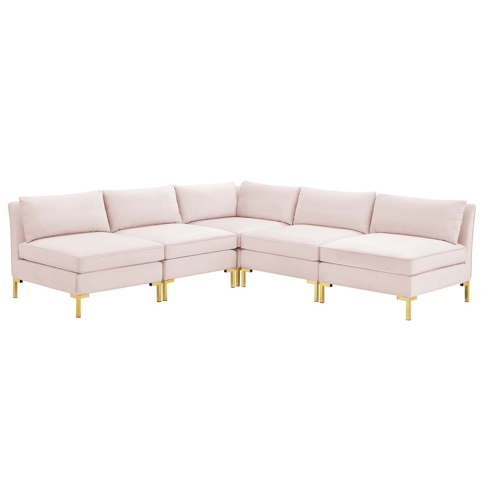 Modway Ardent 5-Piece Performance Velvet Sectional Sofa - EEI-4276 | Sofa Set | Modishstore - 15