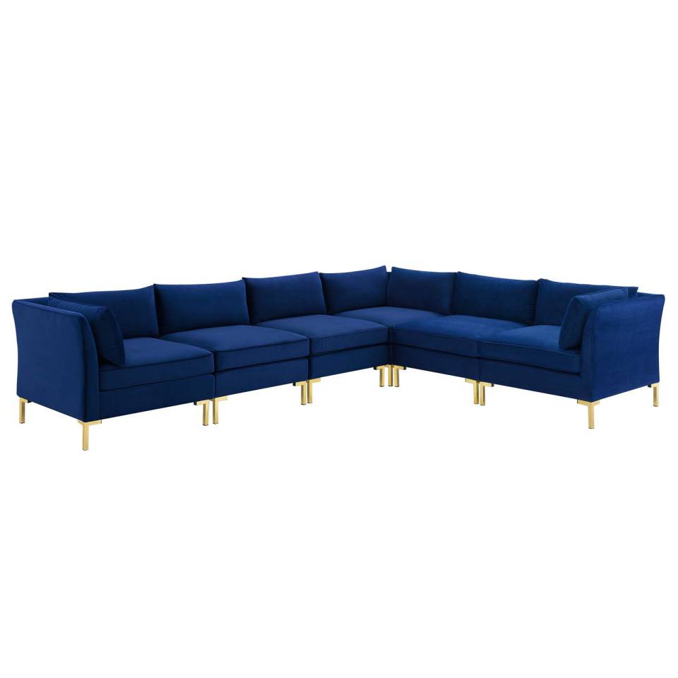 Modway Ardent 6-Piece Performance Velvet Sectional Sofa - EEI-4277 | Sofa Set | Modishstore - 9