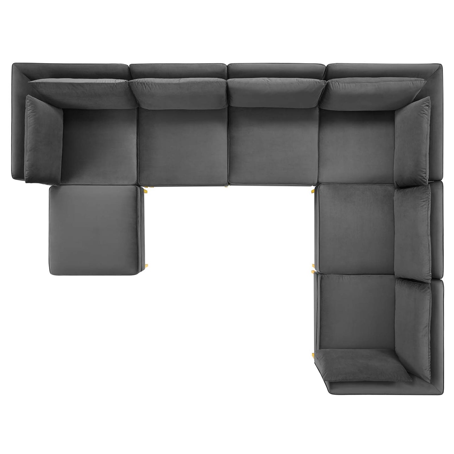 Modway Ardent 7-Piece Performance Velvet Sectional Sofa - EEI-4278 | Sectional | Modishstore - 3