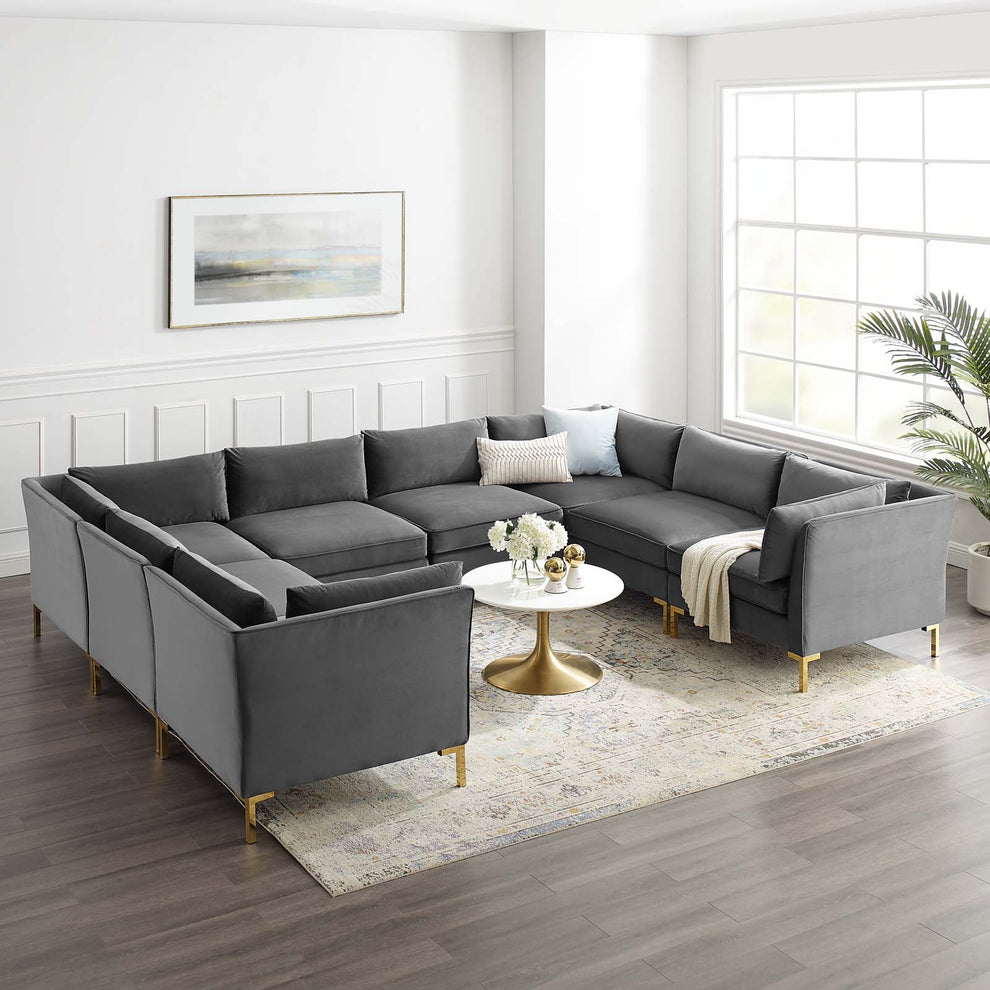 Modway Ardent 8-Piece Performance Velvet Sectional Sofa - EEI-4279 | Sectional | Modishstore - 1