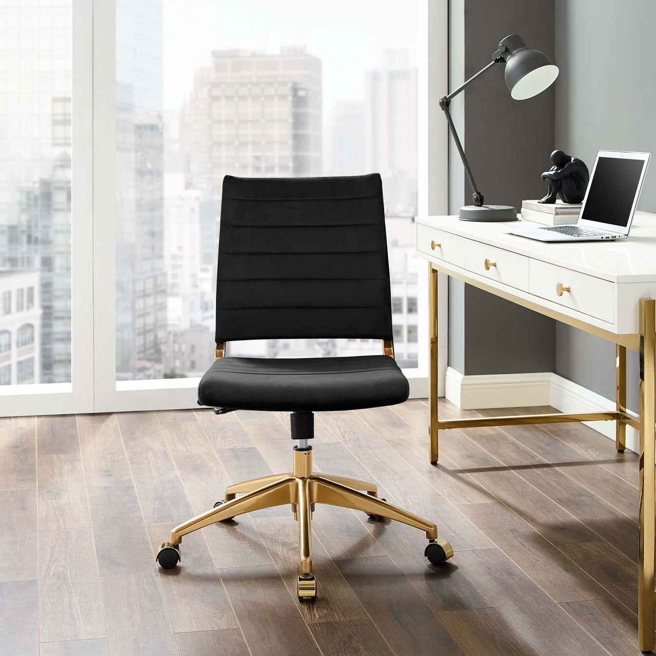 Modway Ripple Armless Performance Velvet Office Chair main image 1