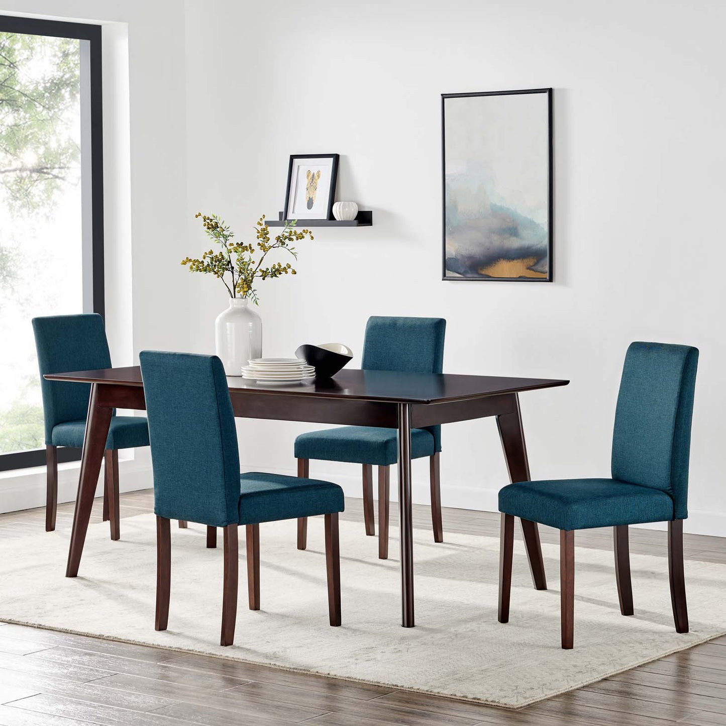 Prosper 5 Piece Upholstered Fabric Dining Set By Modway - EEI-4285 | Dining Sets | Modishstore - 1
