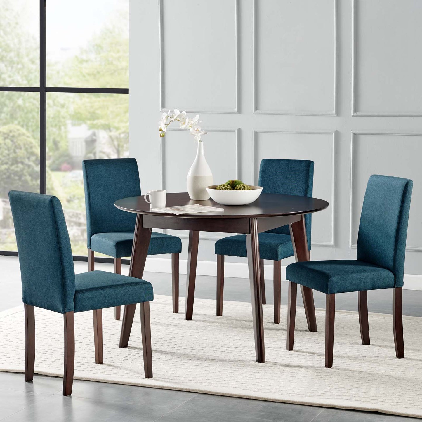 Prosper 5 Piece Upholstered Fabric Dining Set By Modway - EEI-4290 | Dining Sets | Modishstore - 1