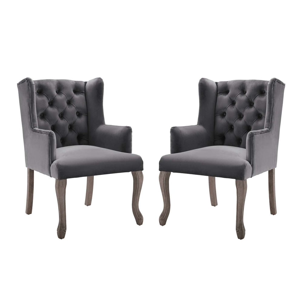 Modway Realm Armchair Performance Velvet Set of 2 - EEI-4292 | Armchairs | Modishstore - 2