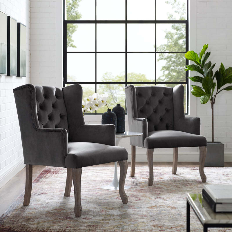 Modway Realm Armchair Performance Velvet Set of 2 - EEI-4292 | Armchairs | Modishstore - 1