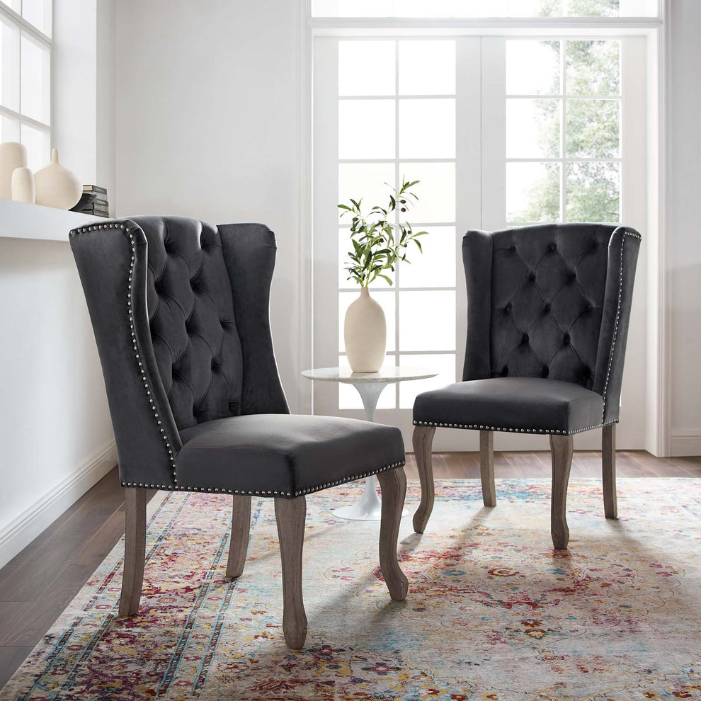Modway Apprise Side Chair Performance Velvet Set of 2 - EEI-4293 | Side Chairs | Modishstore - 1
